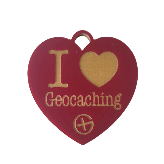 Breloque "I ❤ Geocaching"