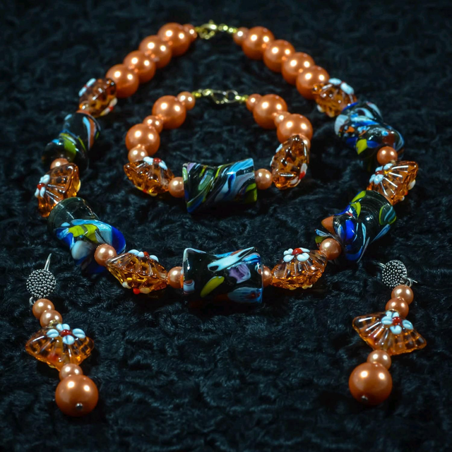 Parure de bijoux "Coquelicot"