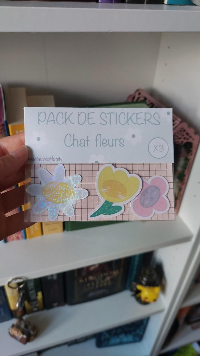 Pack de stickers "chat fleurs"