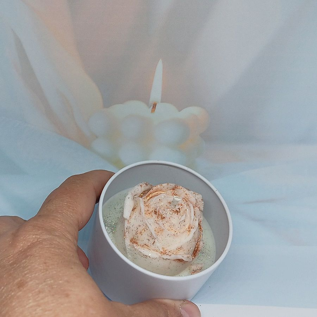 Bougies en forme de rose parfumée à la fleur de cerisier, douceur des îles, barbe à papa – Parfait pour un cadeau pour la fête des mères