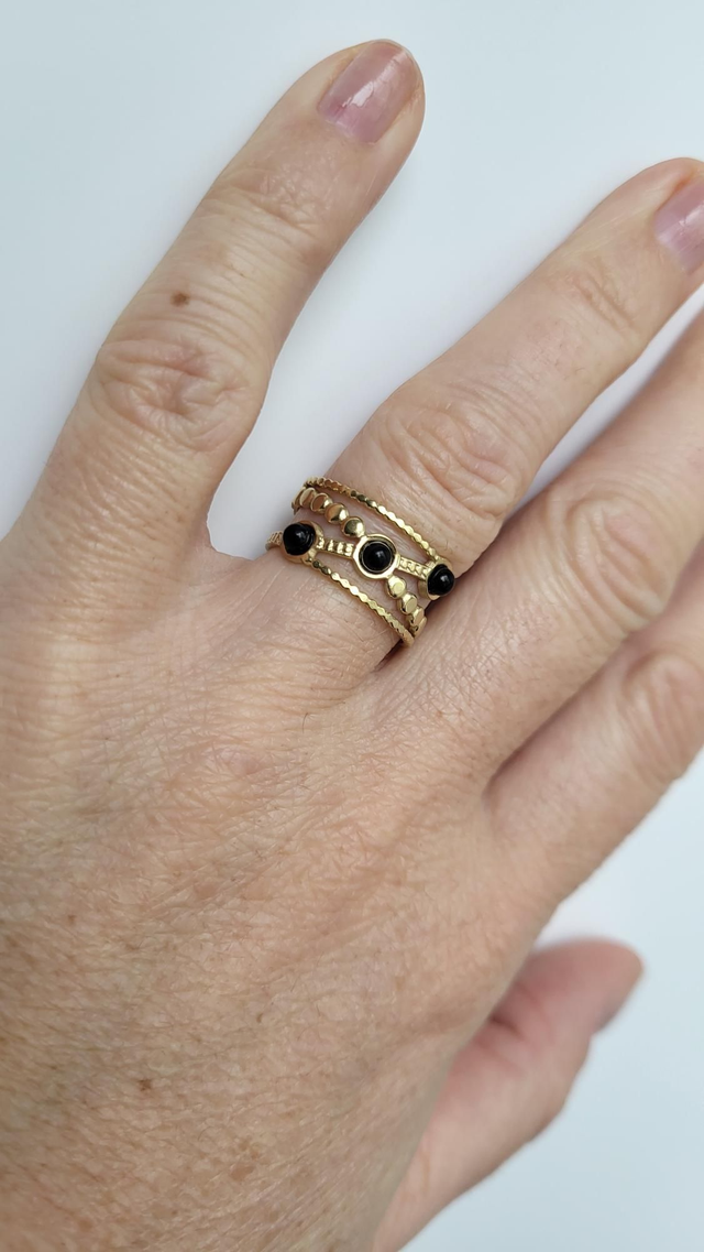Bague agate noire