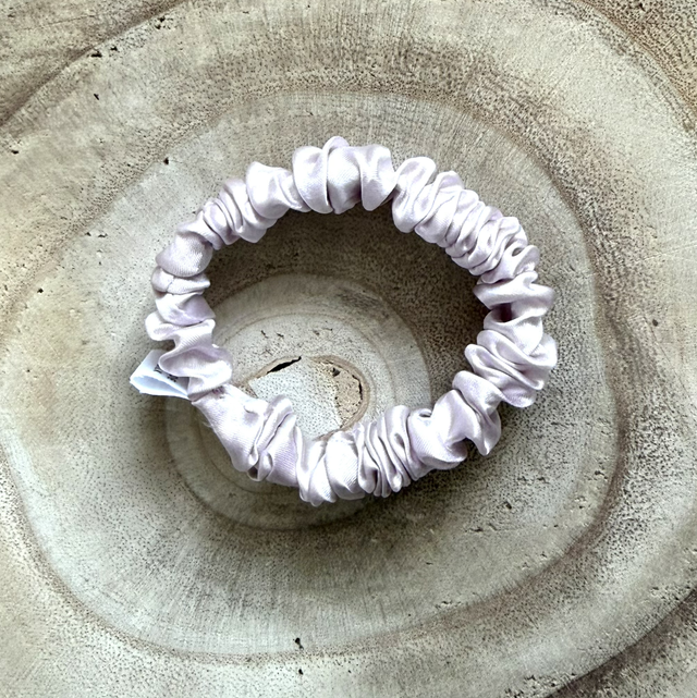 Chouchou en soie - Taille Skinny - Rose nuage