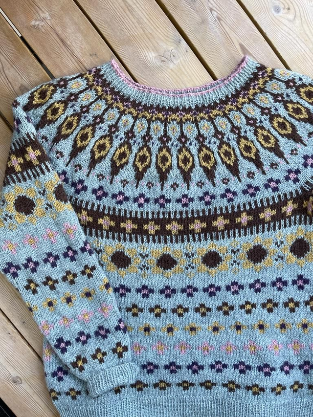 Kathmandu Sweater Kit - Col 06 (Light Blue Varde & Vidde) - Wool & Pattern - Linka Neumann