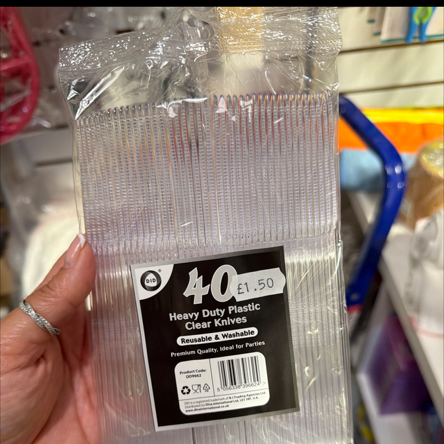 Deluxe Heavy Duty Reusable Plastic Clear Knives