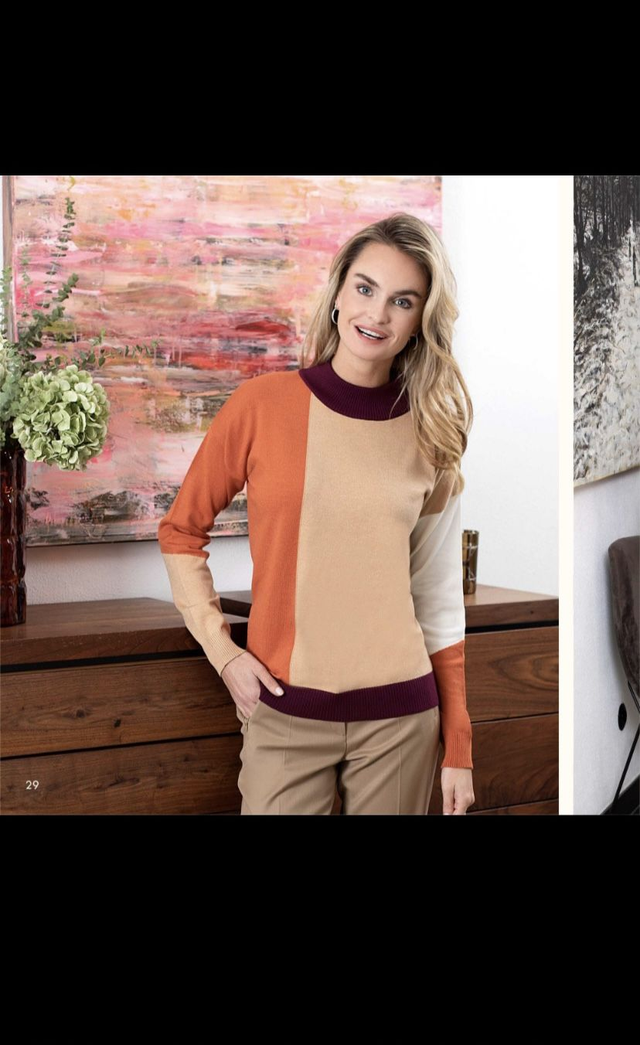 Soft Pullover warm und weich Blockfarben