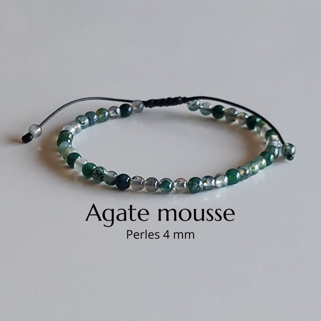 Bracelet ajustable en Agate mousse