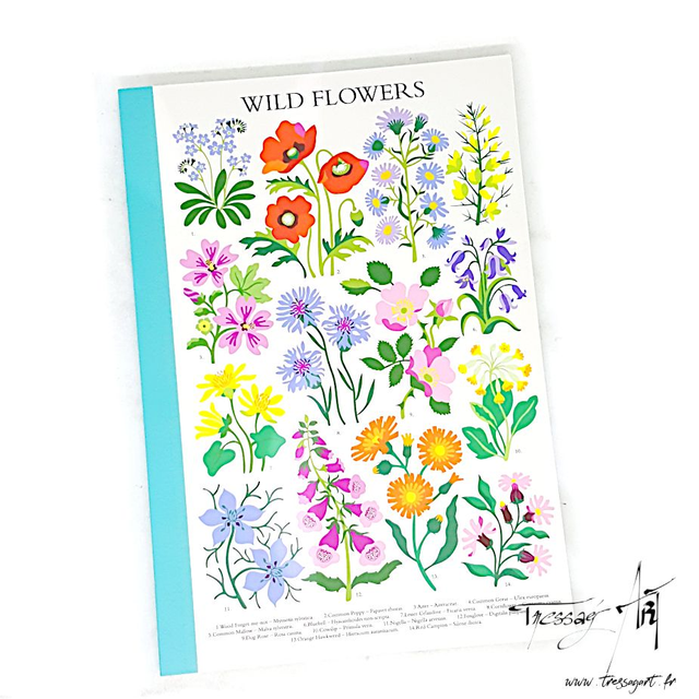 REX LONDON - CARNET DE NOTES FLEURS A5 - RE014