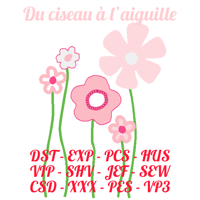 fichier broderie flowers - Cadre 10X10 / 12 Formats