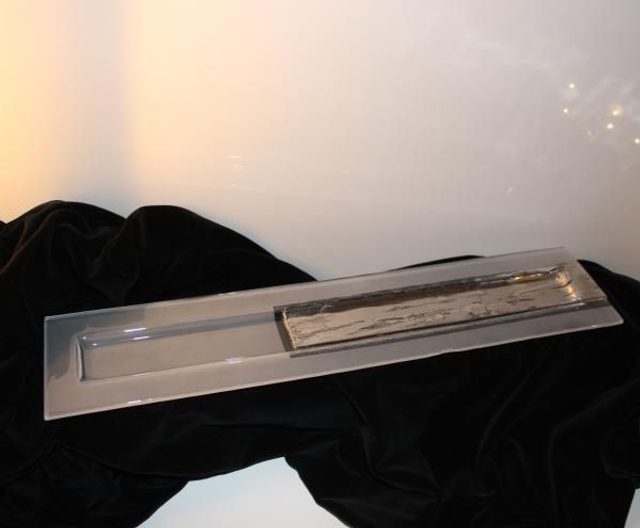 o4 Olivenschale aus Glas . versilbert 10 x 50 cm . tk 4 o52020 00