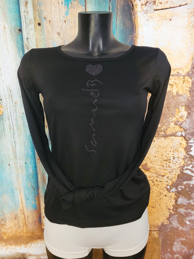 T-shirt Femme Noir Longue manche (A33)