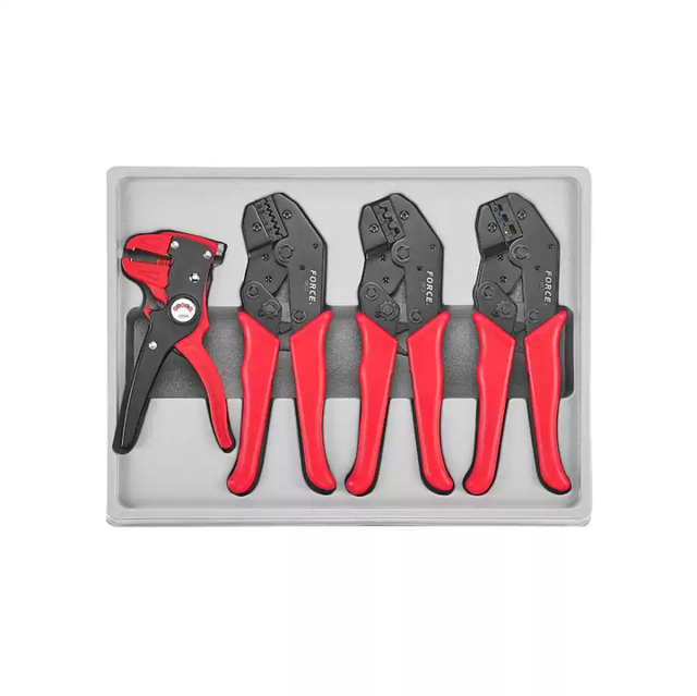 4 TLG Set Kabel Schuh + Abisolier Zangen 