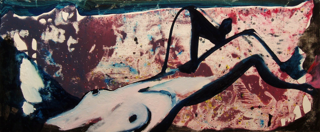 Powrót z gwiazd. Perto, 40x96 akryl olej płótno