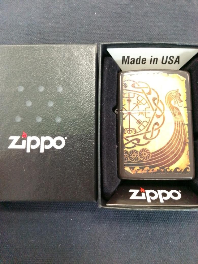 Viking Warship Design Genuine Zippo Lighter 