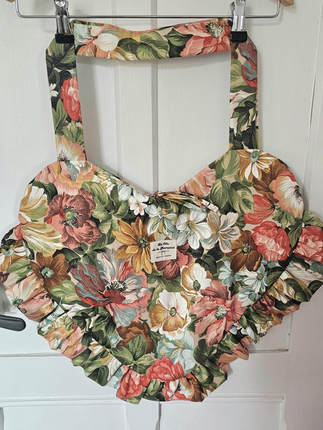 Tote bag coeur pliable en tissus upcyclés