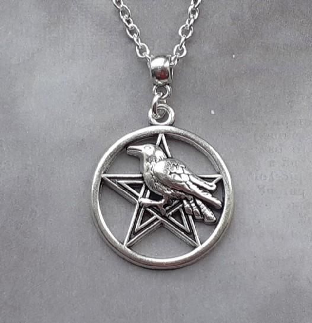 Raven Pentagram Necklace 