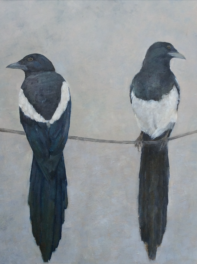 SP02 Two for Joy by Shelagh Popham,  Oil, 10 x12 1/4 inches