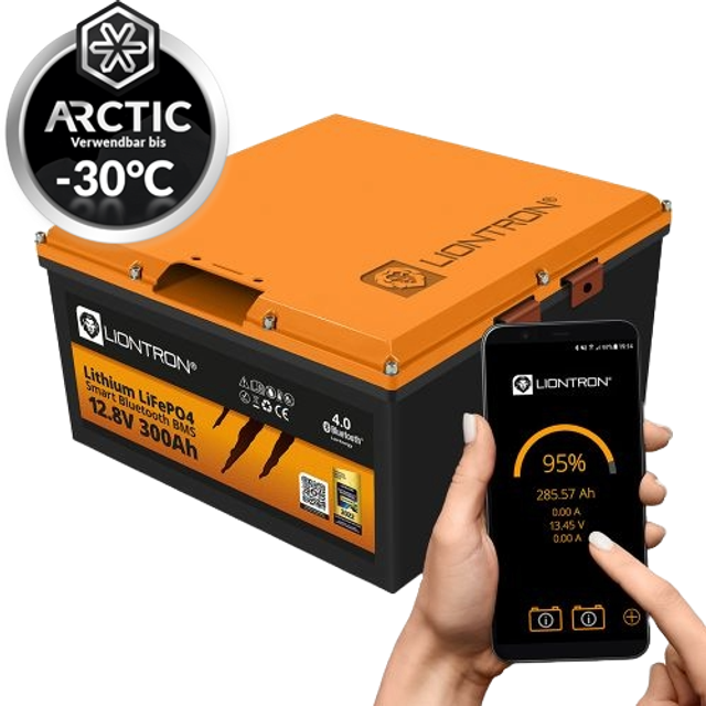 LIONTRON LiFePO4 12,8V 300Ah Arctic Wohnmobil-Untersitz-Batterie LX Smart BMS mit Bluetooth