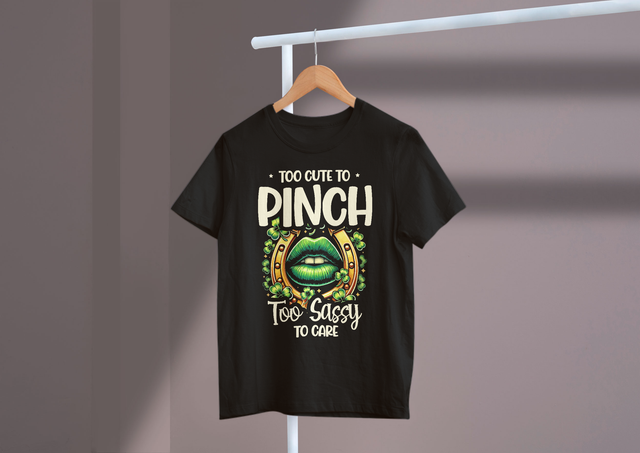 Too Cute To Pinch Too Sassy To Care St. Patrick’s Day Style. Zu süß, um zu kneifen, zu frech, um sich um den St. Patrick's Day-Stil zu kümmern