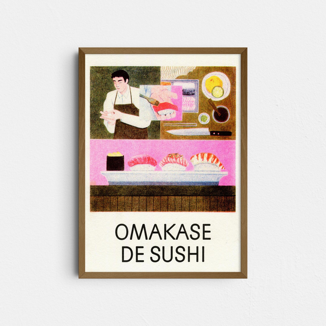 Omakase de sushi (risographie format A5)