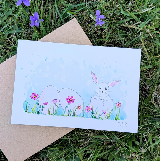 Carte de Pâques bébés animaux mignons