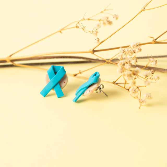 Awareness Ohrringe – Eierstockkrebs (Türkis)