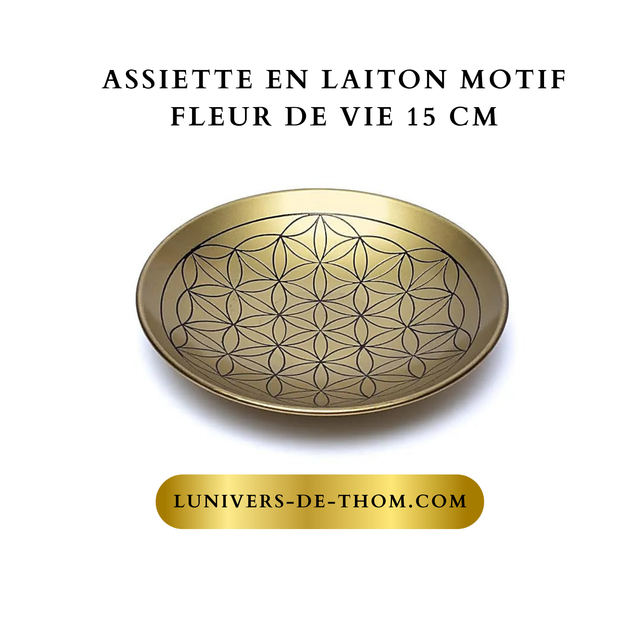Assiette en laiton Fleur de vie 15 cm