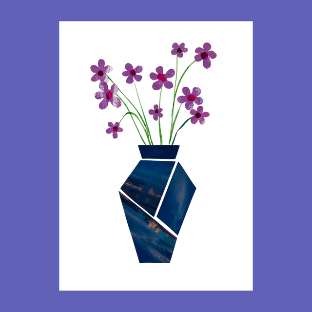 Purple flowers in vase