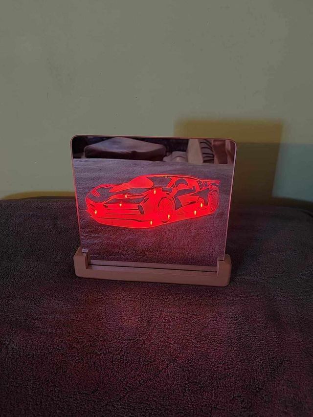 Miroir carré voiture de sport