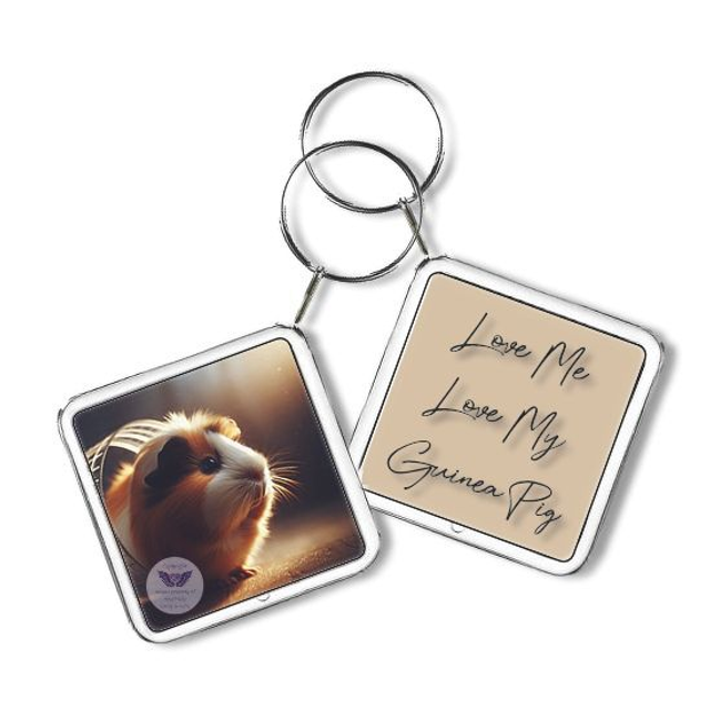 Artistic guinea pig image Square Keyring (GP12)