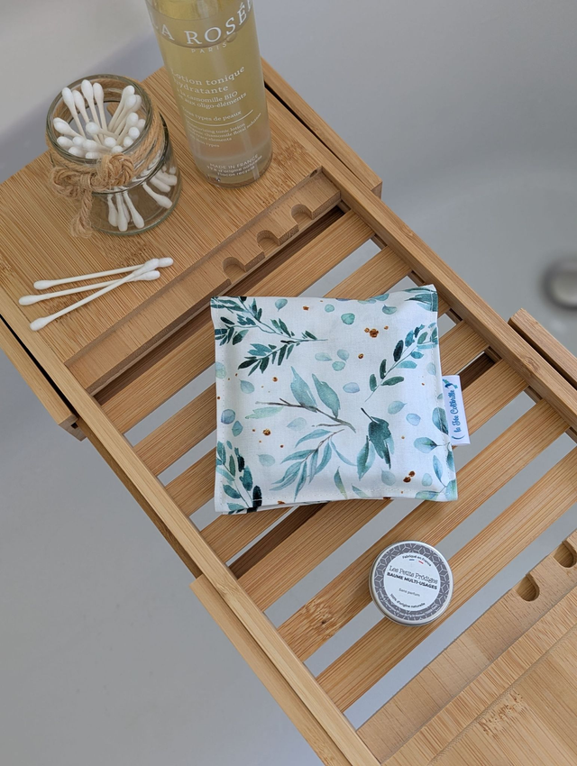 Ensemble de 8 carrés visage avec étui assorti - Aqua