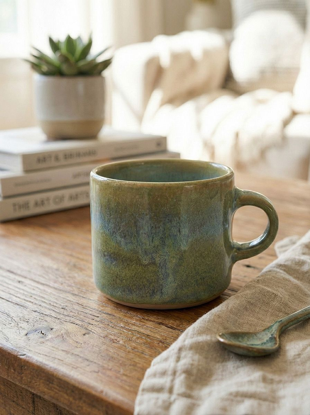 Coffee Mug - Light Green/Blue