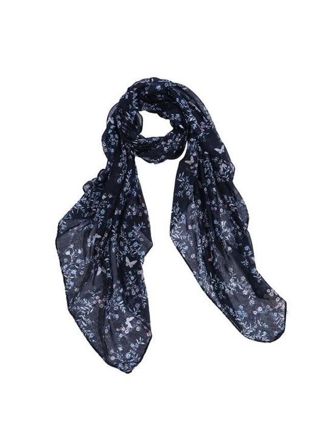 Andreani Schal aus Viskose und Polyester blau