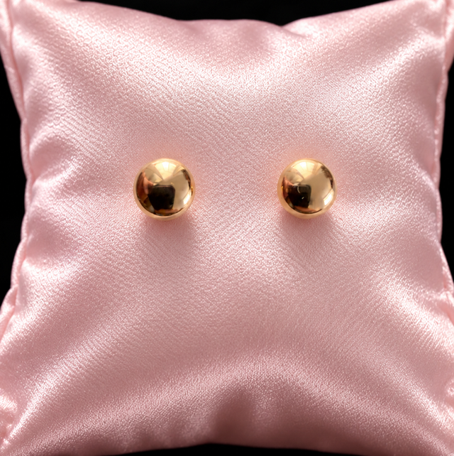 9ct Gold Button Stud Earrings 