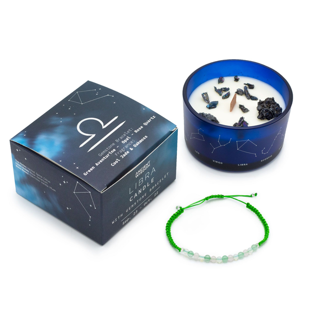 Bougie de Cristal du Zodiaque avec Bracelet -  Balance