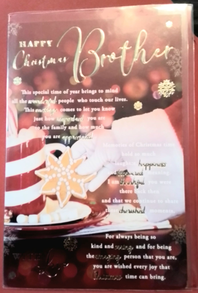 Brother Christmas Card Sentiment Words.