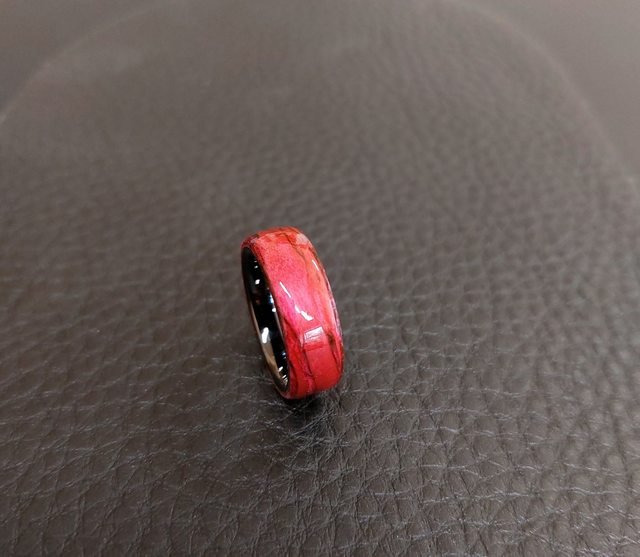 Cirkonio keramikos ir medžio žiedas "Pink ring"