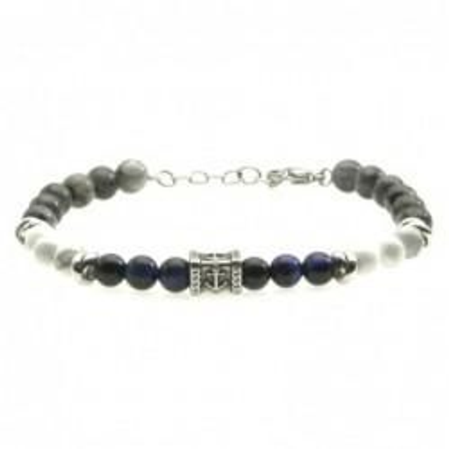 Bracciale uomo con pietre naturali bijoux e ancora 