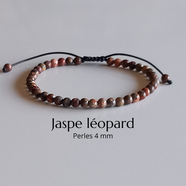Bracelet ajustable en Jaspe léopard