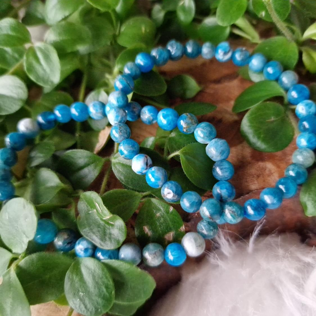 Blue Apatite beaded bracelet 