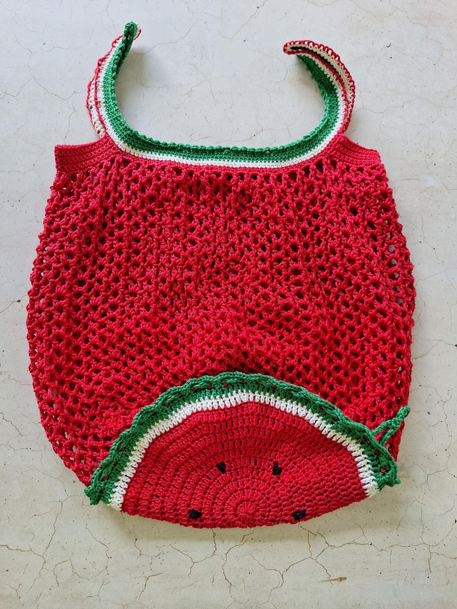 Grosses Einkaufsnetz mit Tasche Wassermelone 