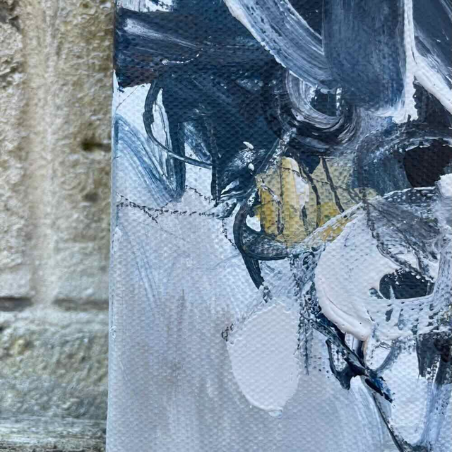 Sensations virevoltantes,30x30x2,5cm, 2 versions, Œuvres de Eva Chesneau, sur toile, bords peints, prêt à être accroché, sans cadre