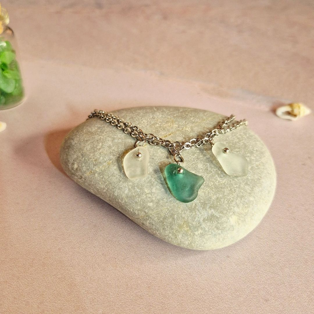 Bracelet fermoir HARMONIA - Verre de mer - Ardore Marina, Calabre