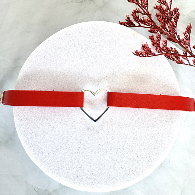 Bracelet INFINE Plaqué Argent Cuir Radiant Red 