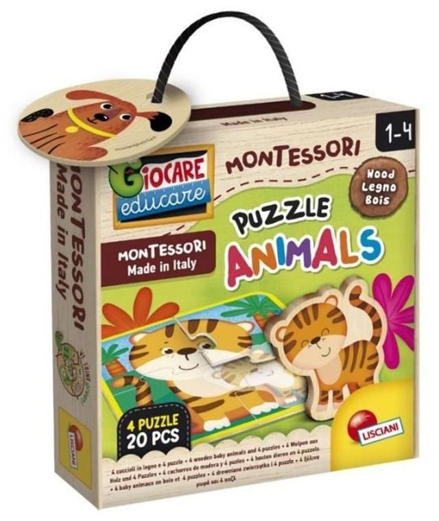 Lisciani Montessori Wooden Puzzle With Animals