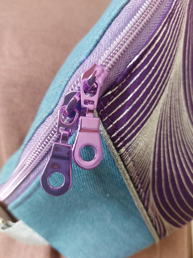 Sac banane en tissus wax et Jeans