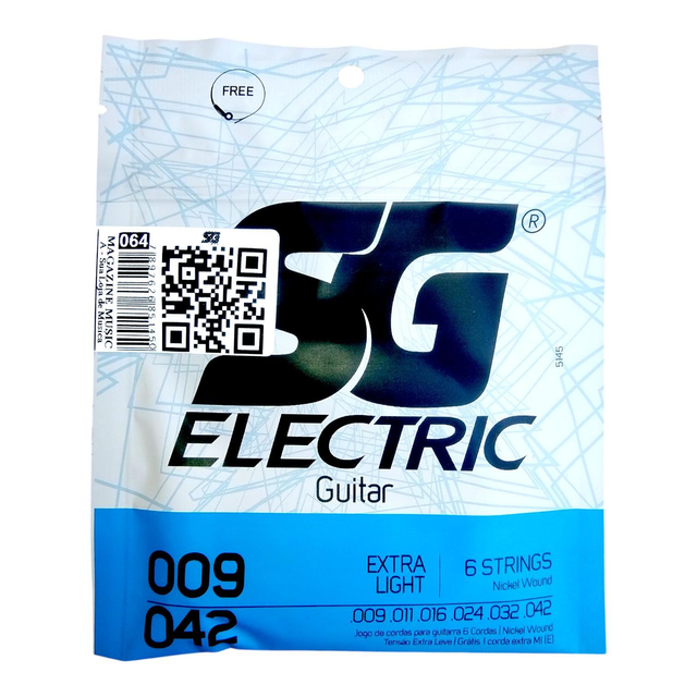 064 - Encordoamento Cordas Guitarra 09 SG Strings Cód 064