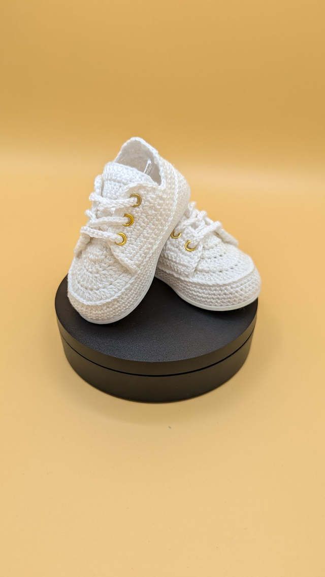 Chaussure Bébé blanche dorée