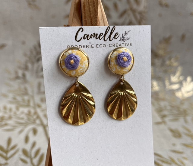 Boucles d’oreilles *Rosalie* Jaune/violet