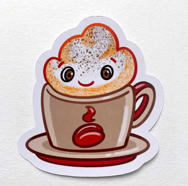 Die-Cut-Sticker "Happy Breakfast Cappuccino"