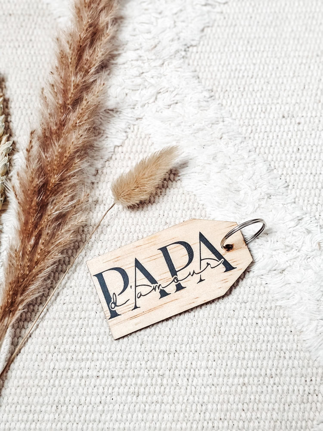 Porte-clé bois - papa